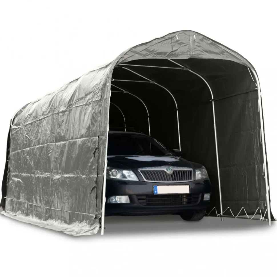 Garagetält 2,4x6m | 14,4m² - 500g/m² | PVC - Grå