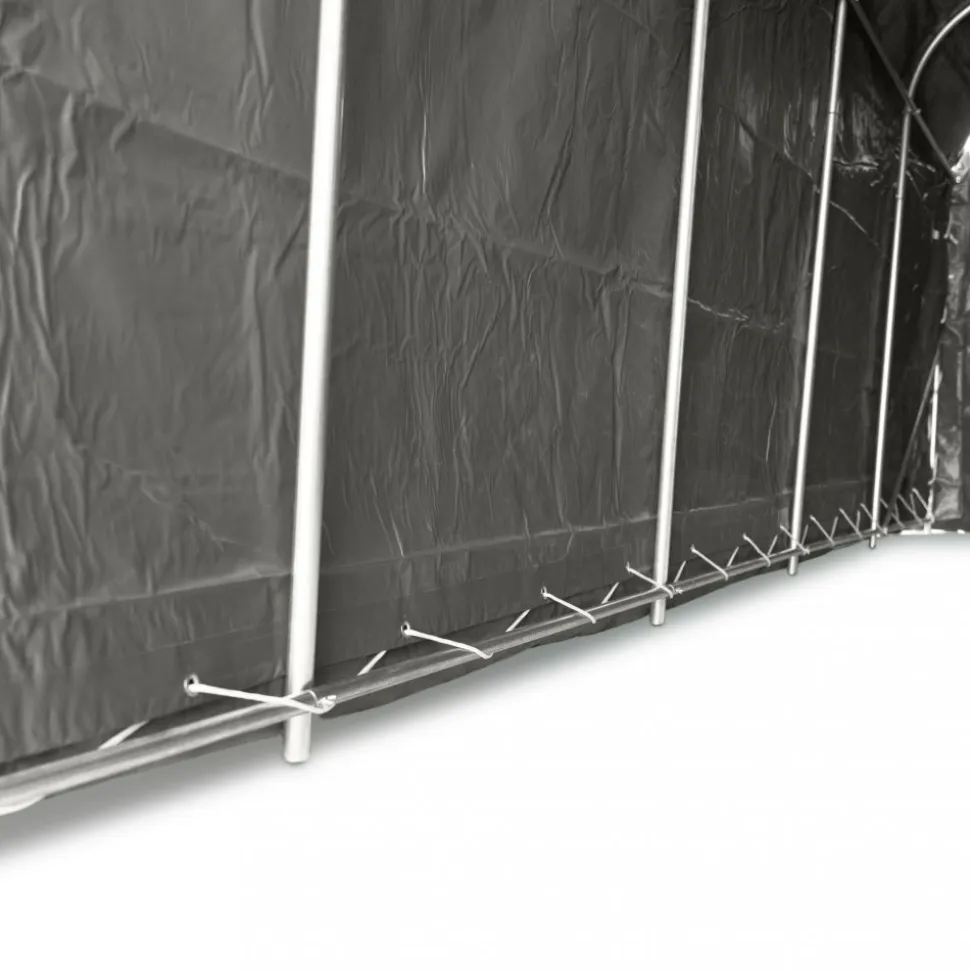 Garagetält 2,4x6m | 14,4m² - 500g/m² | PVC - Grå