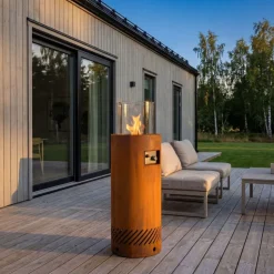 Gasoldriven eldstad i cortenstål | För utomhusmiljö | Fredrika