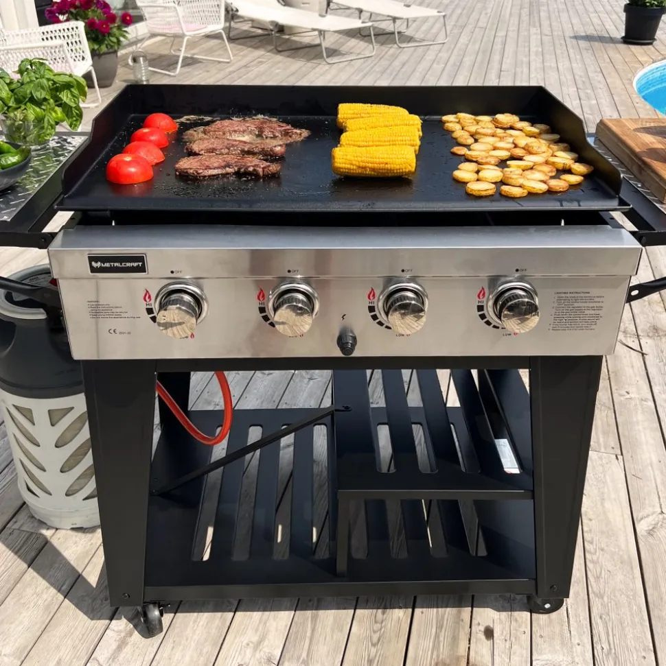 Gasoldrivet stekbord 16 kW | 4 rostfria brännare | Lockhart