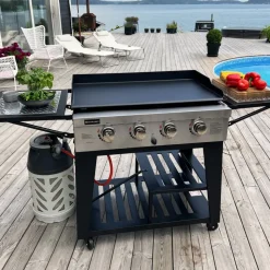 Gasoldrivet stekbord 16 kW | 4 rostfria brännare | Lockhart