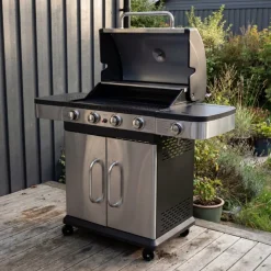 Gasolgrill 14.5 kW | 4 rostfria brännare & 1 sidobrännare | St. Louis