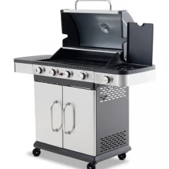 Gasolgrill 14.5 kW | 4 rostfria brännare & 1 sidobrännare | St. Louis