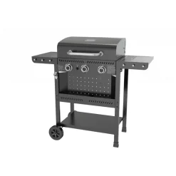 Gasolgrill med 3 rostfria brännare | Svart | Oklahoma