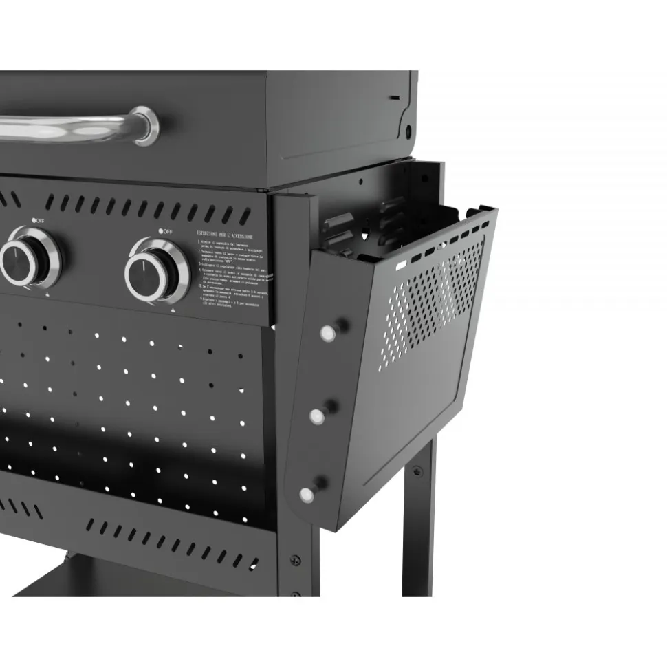 Gasolgrill med 3 rostfria brännare | Svart | Oklahoma
