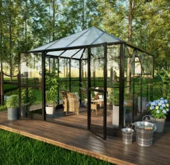 Gazebo 8,1m² | Kvadratiskt premiumväxthus | 4 mm säkerhetsglas | 5 års stormgaranti