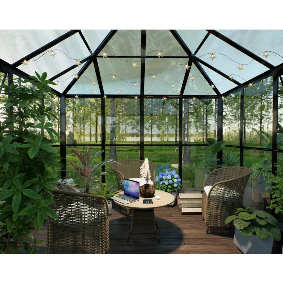 Gazebo 8,1m² | Kvadratiskt premiumväxthus | 4 mm säkerhetsglas | 5 års stormgaranti