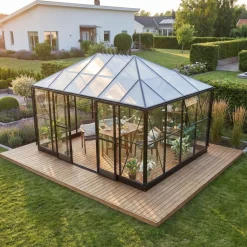 Gazebo 12 m² | 4 mm säkerhetsglas | Hållbar och stilren konstruktion
