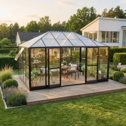 Gazebo 12 m² | 4 mm säkerhetsglas | Hållbar och stilren konstruktion