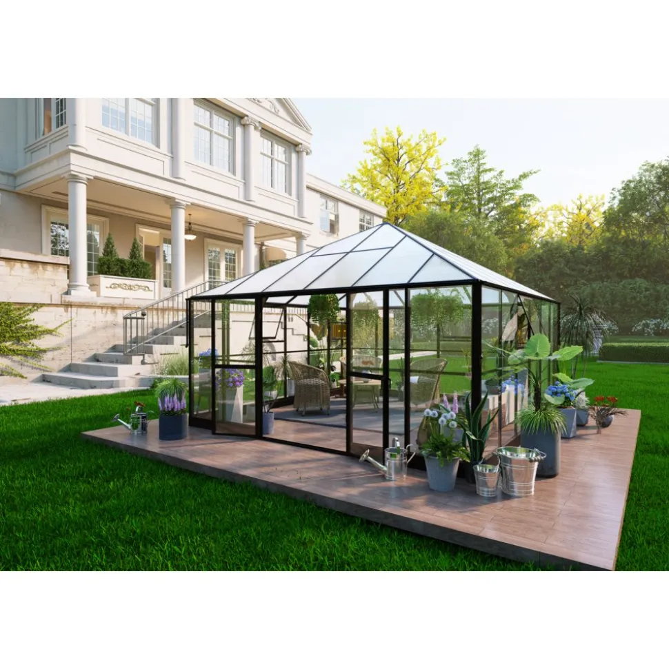 Gazebo 17,6m² | Stort premiumväxthus| Stormgaranti | 4 mm säkerhetsglas