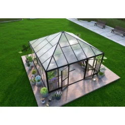 Gazebo 17,6m² | Stort premiumväxthus| Stormgaranti | 4 mm säkerhetsglas
