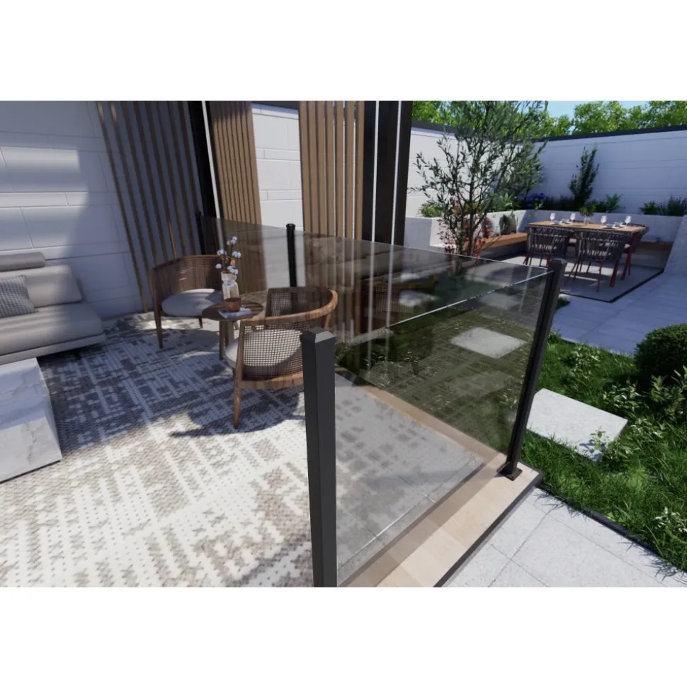 Glasräcke / staket i tonat glas | 1000×975 mm 6 mm | 5-pack