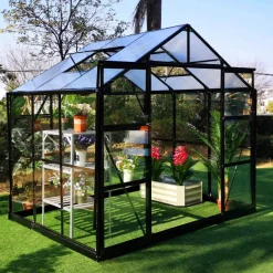 Glasväxthus 4,9m² | 4mm säkerhetsglas | 5 års stormgaranti
