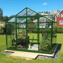 Glasväxthus 4,9m² | 4mm säkerhetsglas | 5 års stormgaranti