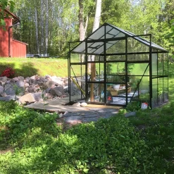 Glasväxthus 4,9m² | 4mm säkerhetsglas | 5 års stormgaranti
