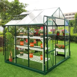 Glasväxthus 4,9m² | 4mm säkerhetsglas | 5 års stormgaranti