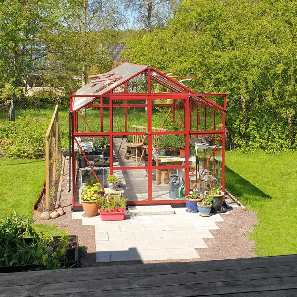 Glasväxthus 11,1m² | 4mm säkerhetsglas | 5 års stormgaranti