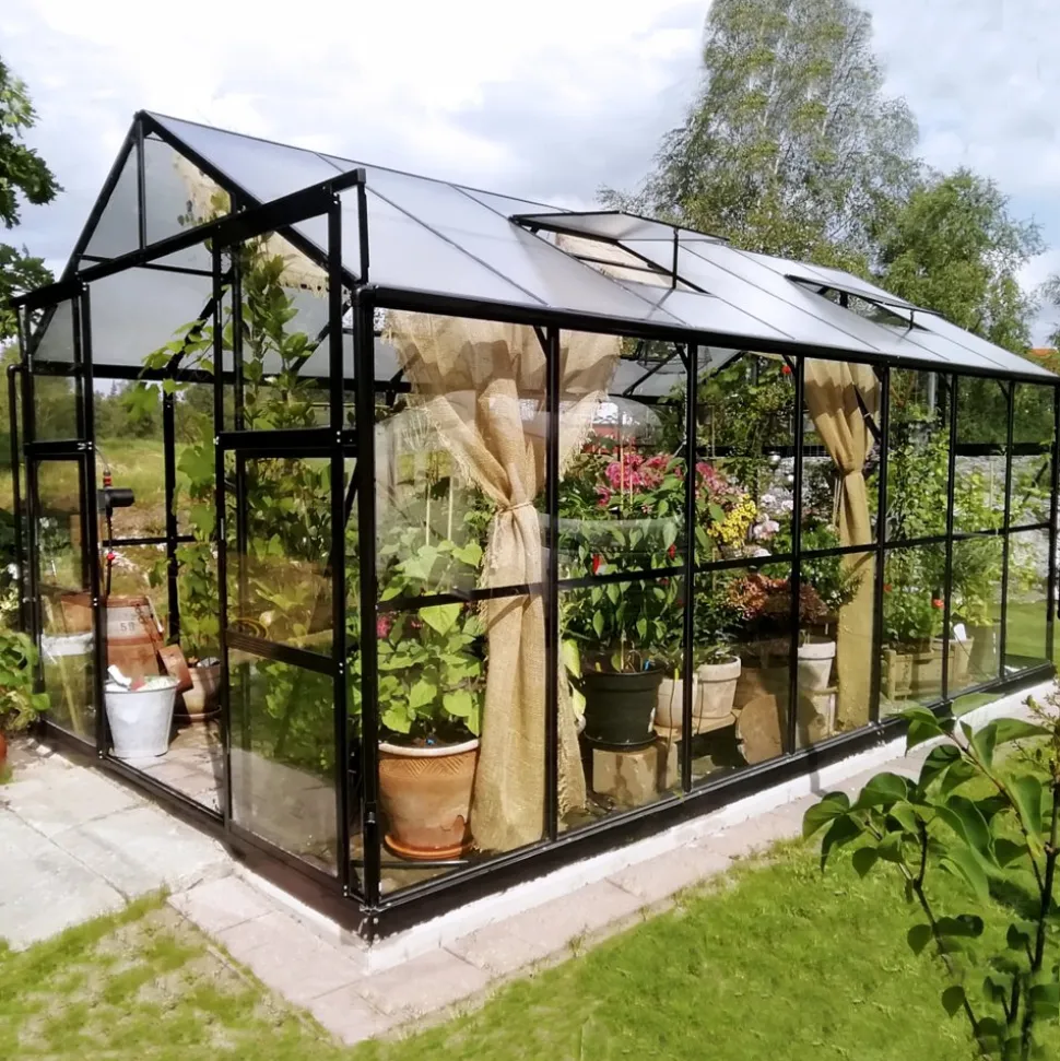 Glasväxthus 11,1m² | 4mm säkerhetsglas | 5 års stormgaranti