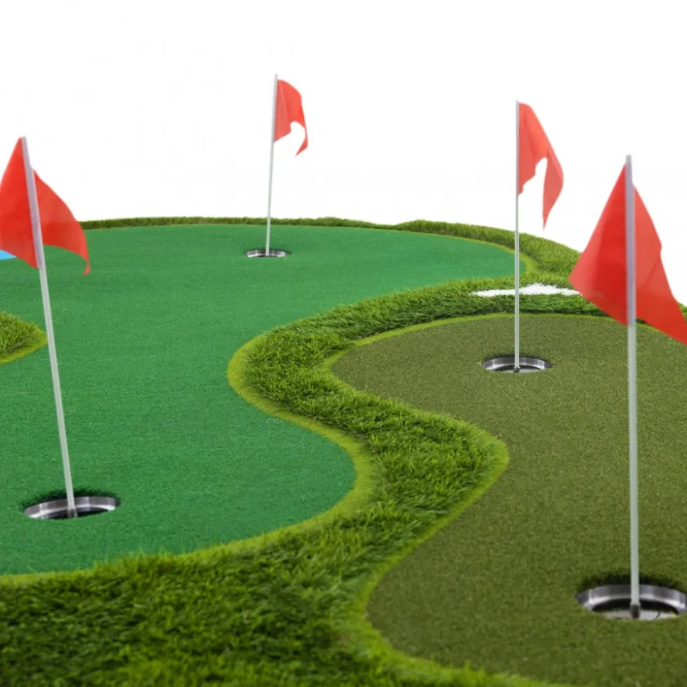 Golfmatta Pro | Dubbla greener och vattenhinder | 4x2m