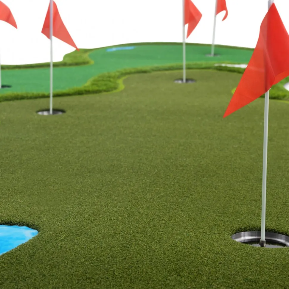 Golfmatta Pro | Dubbla greener och vattenhinder | 4x2m
