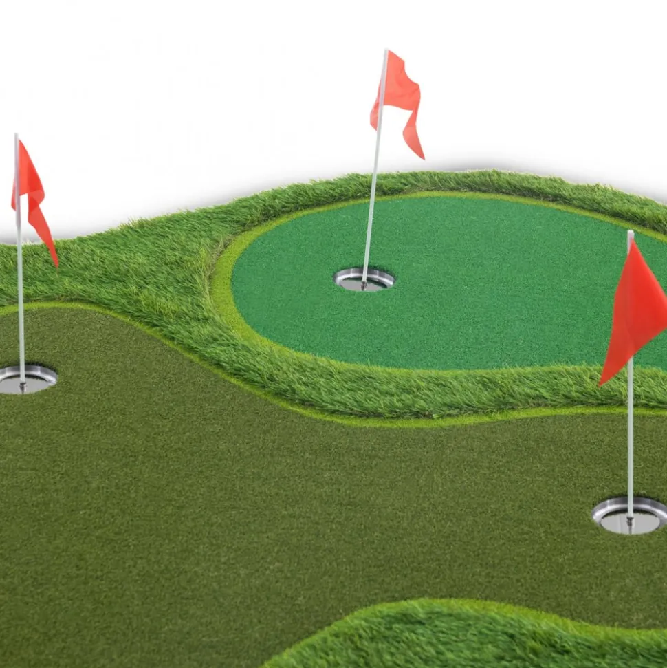 Golfmatta Pro | Dubbla greener och vattenhinder | 4x2m