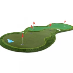 Golfmatta Pro | Dubbla greener och vattenhinder | 4x2m