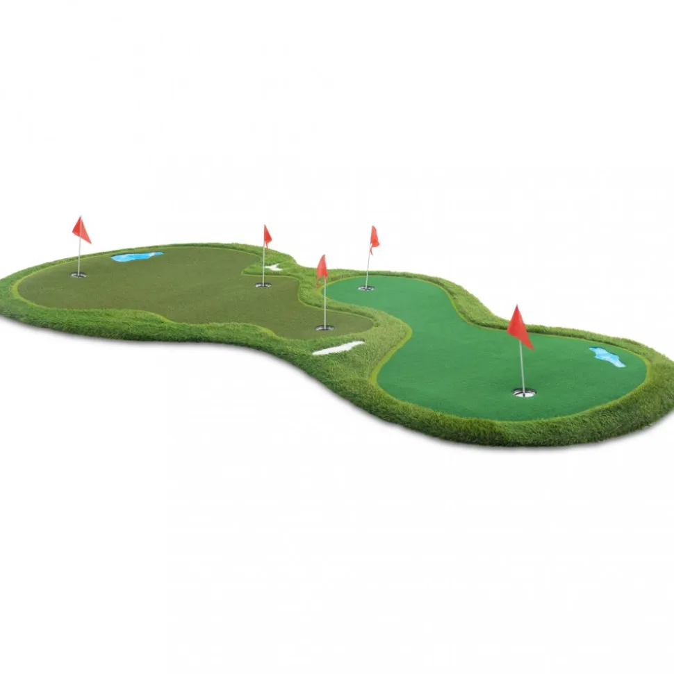 Golfmatta Pro | Dubbla greener och vattenhinder | 4x2m