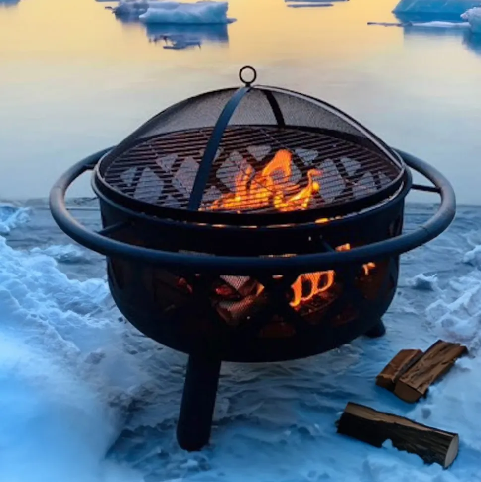 Habanero Eldstad / eldkorg i stål | Portabel grill för utomhusmiljö | Eldsland