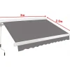 Halvkassettmarkis 3x2,5 m | Mörkgrå ram & ljusgrått tyg | Metalcraft