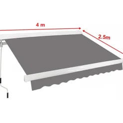 Halvkassettmarkis 4x2,5 m | Vevmanövrerad | Metalcraft