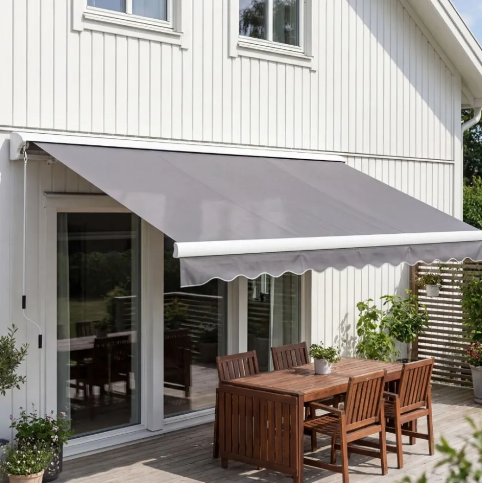 Halvkassettmarkis 3,6x3 m | Vevmanövrerad | Metalcraft