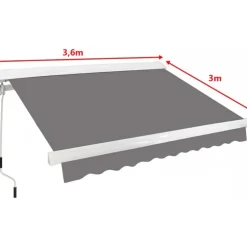 Halvkassettmarkis 3,6x3 m | Vevmanövrerad | Metalcraft