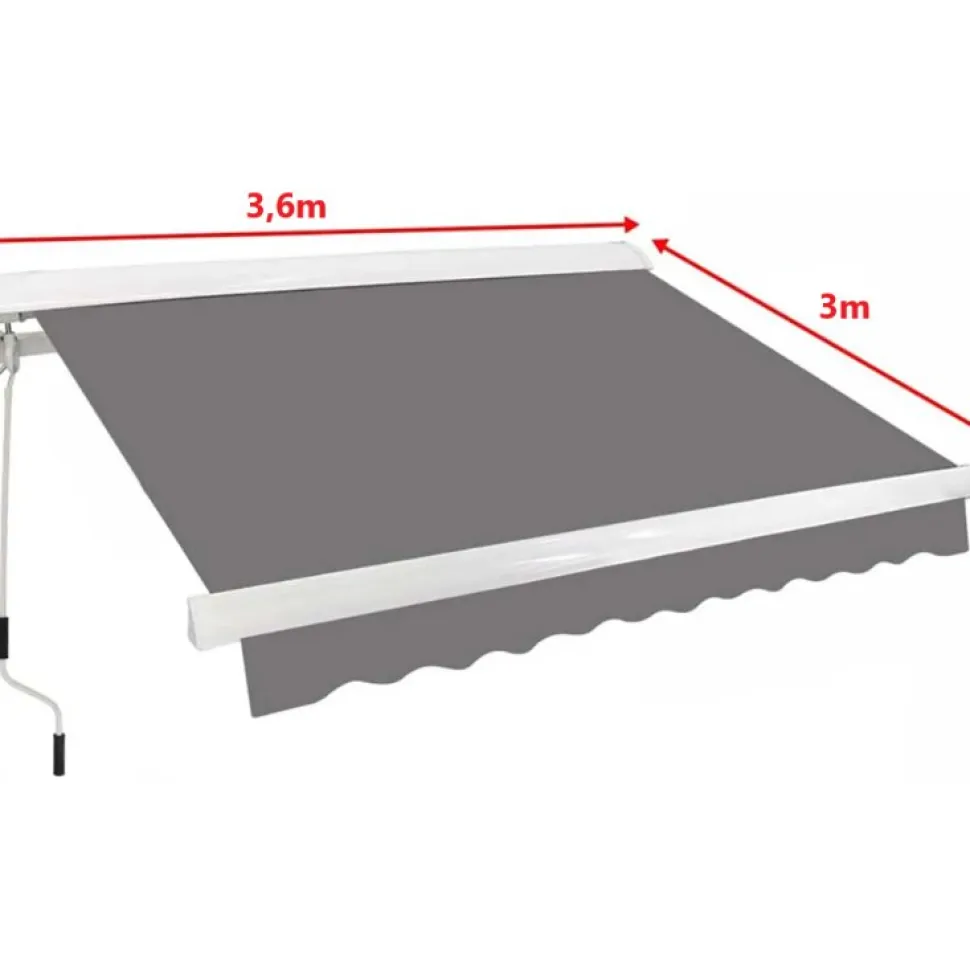 Halvkassettmarkis 3,6x3 m | Vevmanövrerad | Metalcraft
