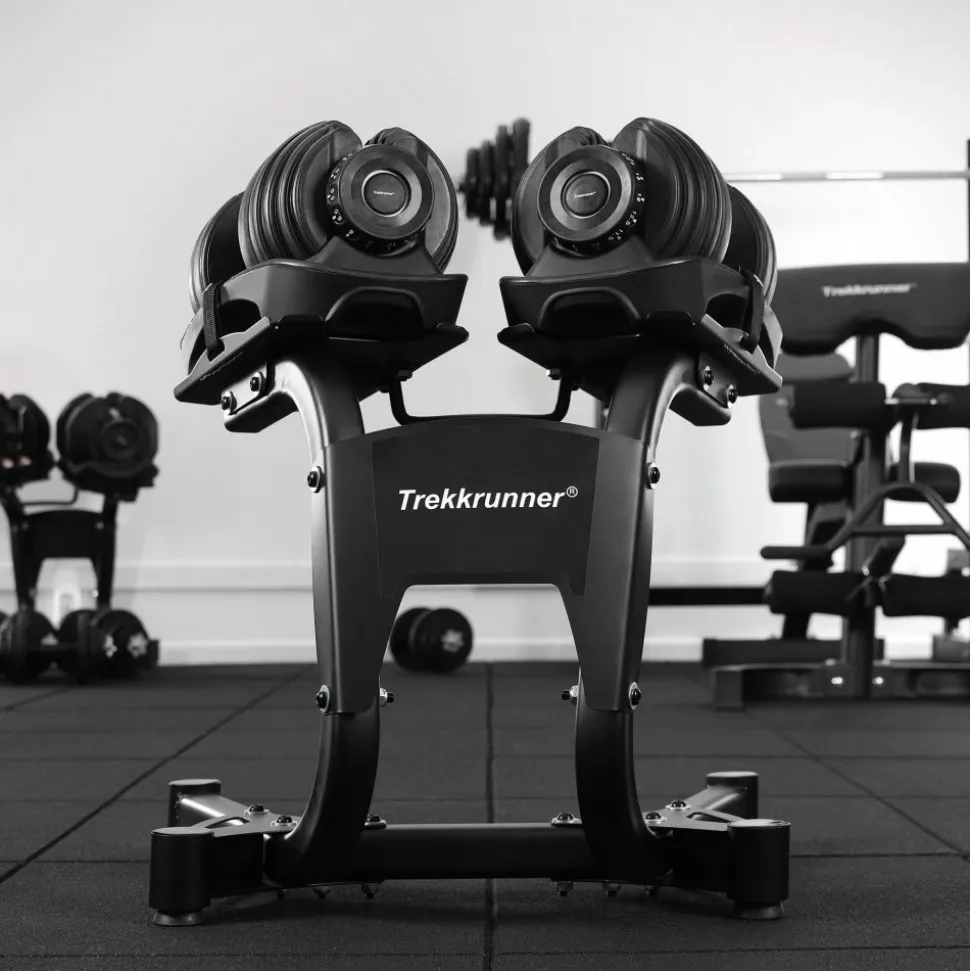 Hantelställ i stål | Maxlast 2x40kg | Trekkrunner