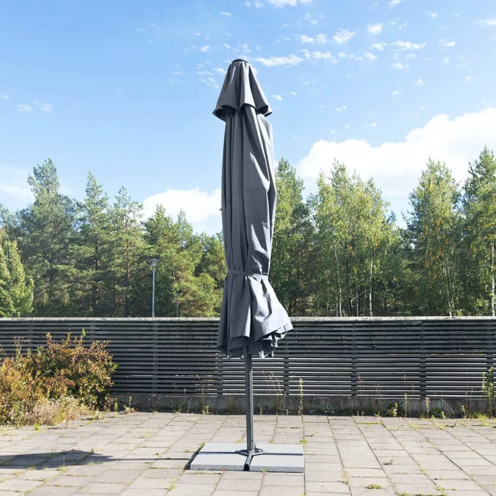 Helautomatiskt premiumparasoll 6m | Grå