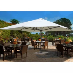 Helautomatiskt premiumparasoll 5x5m | Beige