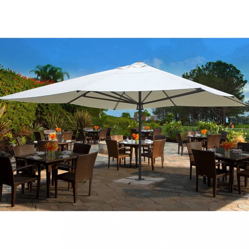 Helautomatiskt premiumparasoll 5x5m | Beige