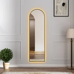 Helkroppsspegel | Valvformad | LED-belysning med dimmer | 170x50 cm | Samira