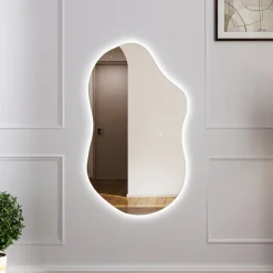 Helkroppsspegel | 120x70cm | Vägghängd | LED-belysning med dimmer | Fiona
