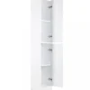 Högskåp badrum 180x30cm | Fyra hyllplan | Golvstående | Vit
