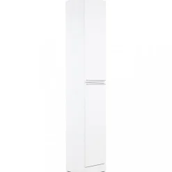 Högskåp badrum 180x30cm | Fyra hyllplan | Golvstående | Vit