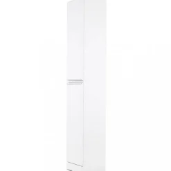 Högskåp badrum 180x30cm | Fyra hyllplan | Golvstående | Vit
