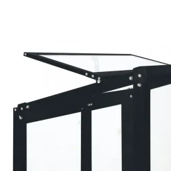 Högt miniväxthus | 4mm säkerhetsglas | Svart