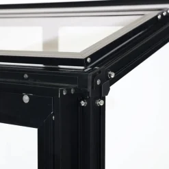 Högt miniväxthus | 4mm säkerhetsglas | Svart