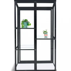 Högt miniväxthus | 4mm säkerhetsglas | Svart