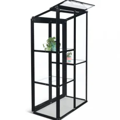 Högt miniväxthus | 4mm säkerhetsglas | Svart