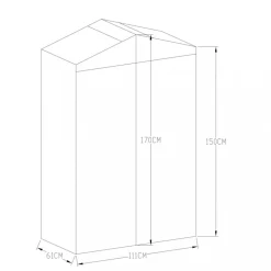 Högt miniväxthus V-tak | 4mm säkerhetsglas | Svart