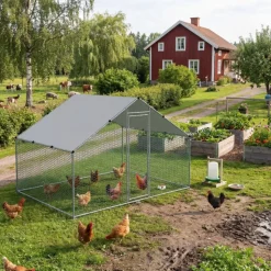 Hönsgård i galvaniserat stål | Lättstädat | Hög ståhöjd