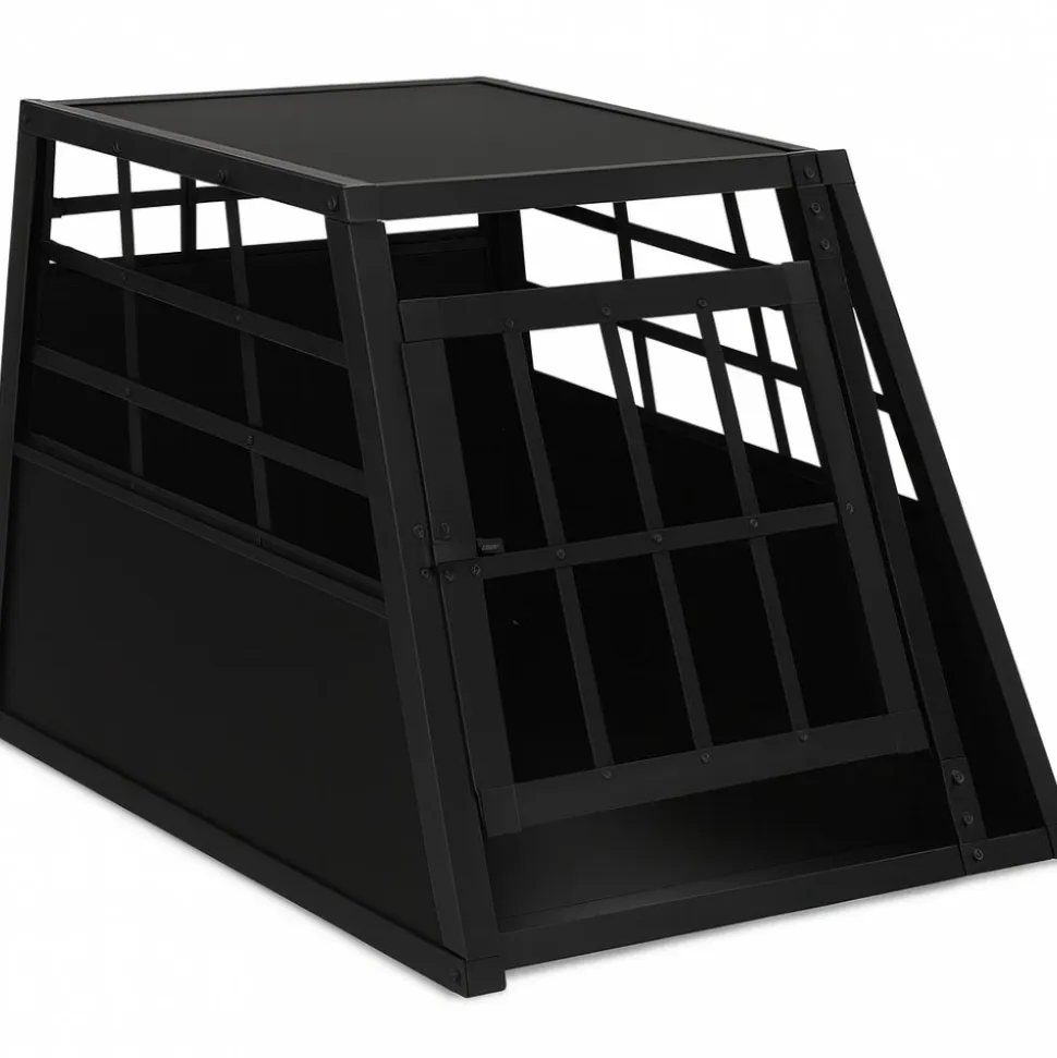 Hundbur för bil | Aluminium och MDF | 54×69×50 cm