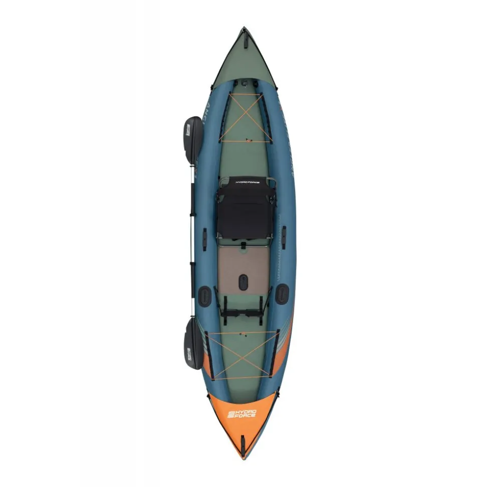HydroForce Angler Elite Fiskekajak 380×99 cm | Fish ruler, ripstop & komplett set | Bestway (65197)